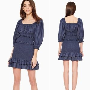 Parker Antoinette Smocked Detail Mini Dress